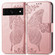 Google Pixel 7 Pro 5G Butterfly Love Flower Embossed Leather Phone Case - Rose Gold