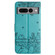 Google Pixel 7 Pro 5G Cat Embossing Pattern Leather Phone Case with Lanyard - Blue