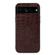 Google Pixel 7 Pro 5G Crocodile Top Layer Cowhide Leather Phone Case - Coffee