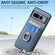 Google Pixel 7 Pro Carbon Fiber Card Wallet Ring Holder Phone Case - Blue