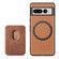 Google Pixel 7 Pro Carbon Fiber Leather Card Magsafe Phone Case - Brown