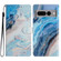 Google Pixel 7 Pro Colored Drawing Leather Phone Case - Blue Marble