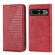 Google Pixel 7 Pro Cubic Grid Calf Texture Magnetic Closure Leather Phone Case - Red