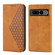 Google Pixel 7 Pro Cubic Grid Calf Texture Magnetic Closure Leather Phone Case - Yellow Google Pixel 7 Pro Cubic Grid Calf Texture Magnetic Closure Leather Phone Case - Yellow