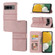 Google Pixel 7 Pro Embossed Striped Magnetic Buckle Horizontal Flip Phone Leather Case - Pink