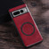 Google Pixel 7 Pro Magsafe Magnetic Ring Leather Texture Phone Case - Red