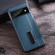 Google Pixel 7 Pro PC + Leather Texture Protective Phone Case with Metal Holder - Blue Google Pixel 7 Pro PC + Leather Texture Protective Phone Case with Metal Holder - Blue