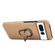 Google Pixel 7 Pro Ring Holder Honeycomb PU Skin Phone Case - Coffee