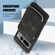 Google Pixel 7 Pro Zipper Card Bag Back Cover Phone Case - Black