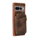 Google Pixel 7 Pro Zipper Card Bag Back Cover Phone Case - Brown