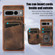 Google Pixel 7 Pro Zipper Card Bag Back Cover Phone Case - Brown