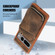 Google Pixel 7 Pro Zipper Card Bag Back Cover Phone Case - Brown