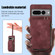 Google Pixel 7 Pro Zipper Card Bag Back Cover Phone Case - Wine Red