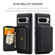 Google Pixel 8 Pro JEEHOOD Magnetic Zipper Wallet Phone Leather Case - Black