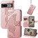 Google Pixel 7a Butterfly Love Flower Embossed Leather Phone Case - Rose Gold