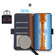 Google Pixel 7A KHAZNEH Side-Magnetic Litchi Genuine Leather RFID Phone Case - Blue