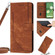 Google Pixel 7a Skin Feel Stripe Pattern Leather Phone Case with Lanyard - Brown