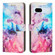 Google Pixel 7a Painted Marble Pattern Leather Phone Case - Pink Purple