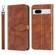 Google Pixel 7a Life Tree Embossing Pattern Flip Leather Phone Case - Brown