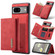 Google Pixel 7A DG.MING M1 Series 3-Fold Multi Card Wallet Phone Case - Red