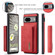 Google Pixel 7A DG.MING M1 Series 3-Fold Multi Card Wallet Phone Case - Red