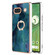 Google Pixel 7a Electroplating Marble Dual-side IMD Phone Case with Ring - Green 017