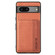 Google Pixel 7a Carbon Fiber Magnetic Card Bag Phone Case - Brown
