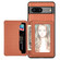 Google Pixel 7a Carbon Fiber Magnetic Card Bag Phone Case - Brown
