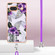 Google Pixel 7a Electroplating IMD TPU Phone Case with Lanyard - Purple Flower