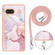 Google Pixel 7a Electroplating Marble Dual-side IMD Phone Case with Lanyard - Rose Gold 005