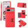 Google Pixel 7a Horizontal Card Bag Phone Case with Dual Lanyard - Red