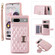 Google Pixel 7a Horizontal Card Bag Phone Case with Dual Lanyard - Rose Gold