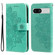 Google Pixel 7a 7-petal Flowers Embossing Leather Phone Case - Green