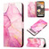 Google Pixel 7a PT003 Marble Pattern Flip Leather Phone Case - Pink Purple Gold