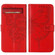 Google Pixel 7a Embossed Butterfly Flip Leather Phone Case - Red