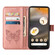 Google Pixel 7a Embossed Butterfly Flip Leather Phone Case - Rose Gold