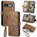 Google Pixel 7A Geometric Zipper Wallet Side Buckle Leather Phone Case - Brown