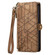 Google Pixel 7A Geometric Zipper Wallet Side Buckle Leather Phone Case - Brown