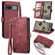 Google Pixel 7A Geometric Zipper Wallet Side Buckle Leather Phone Case - Red