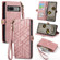 Google Pixel 7A Geometric Zipper Wallet Side Buckle Leather Phone Case - Pink