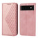 Google Pixel 6 Cubic Grid Calf Texture Magnetic Closure Leather Phone Case - Rose Gold