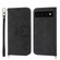 Google Pixel 6 Skin-feel Flowers Embossed Wallet Leather Phone Case - Black