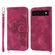 Google Pixel 6 Skin-feel Flowers Embossed Wallet Leather Phone Case - Wine Red