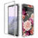 Google Pixel 6 Pro PC+TPU Transparent Painted Phone Case - Purple Floral