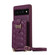 Google Pixel 6 Pro Vertical Card Bag Ring Holder Phone Case with Dual Lanyard - Dark Purple
