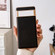 Google Pixel 6 Pro Waves Series Nano Electroplating Genuine Leather Phone Case - Black