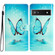 Google Pixel 6a Colored Drawing Leather Phone Case - Blue Butterfly