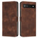 Google Pixel 6a Dream Triangle Leather Phone Case with Lanyard - Brown