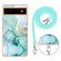 Google Pixel 6a Electroplating Marble Dual-side IMD Phone Case with Lanyard - Green 003