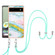 Google Pixel 6a Electroplating Marble Dual-side IMD Phone Case with Lanyard - Green 004